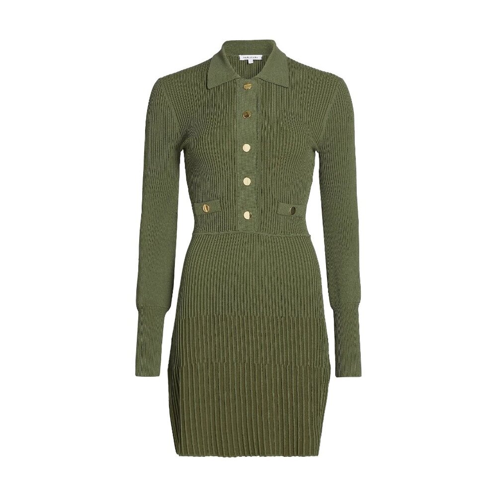 NEW Veronica Beard - Size M, Women's Lauper Rib-Knit Sweaterdress - Stone Army